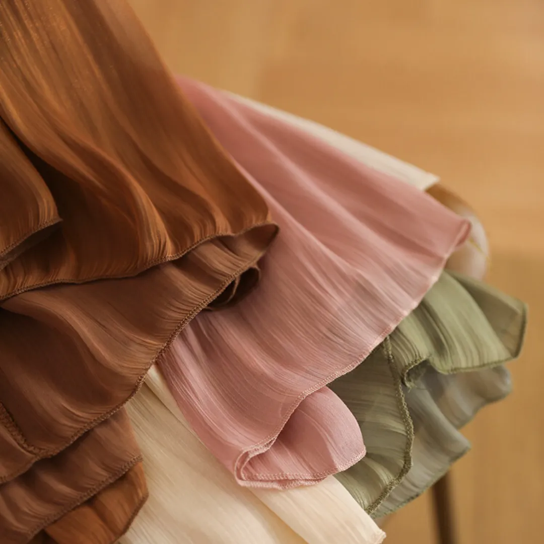 多色复古流光飘逸阔腿裤 Vintage Glossy Flowing Wide-Leg Pants