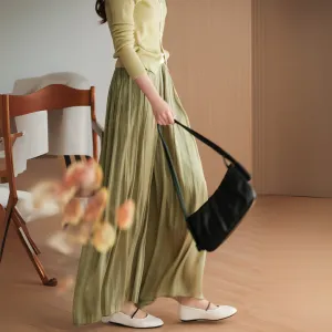 多色复古流光飘逸阔腿裤 Vintage Glossy Flowing Wide-Leg Pants