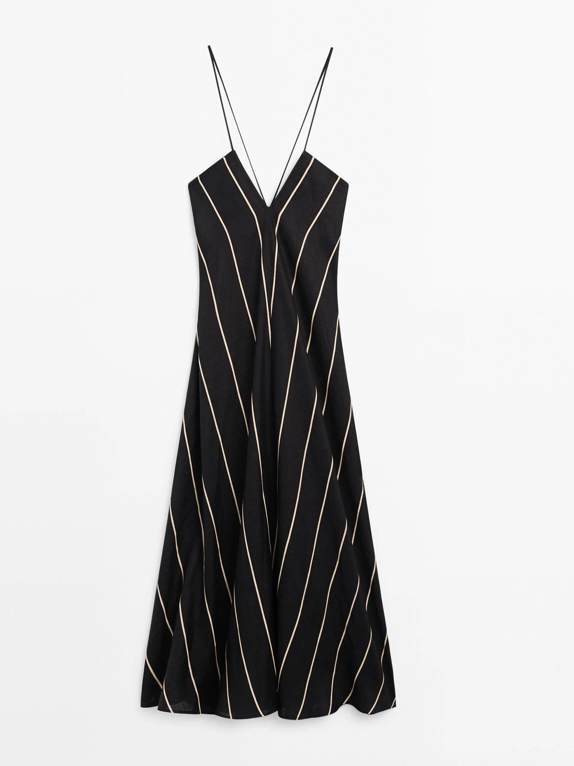 100% linen striped dress