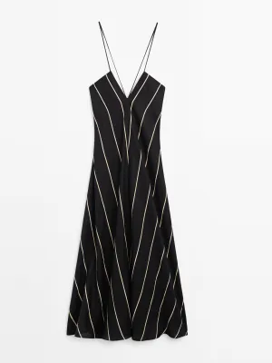 100% linen striped dress