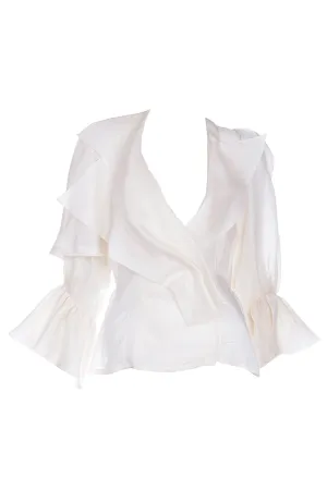 1995 Christian Lacroix Silk Organza Blouse Deadstock with Original Tags