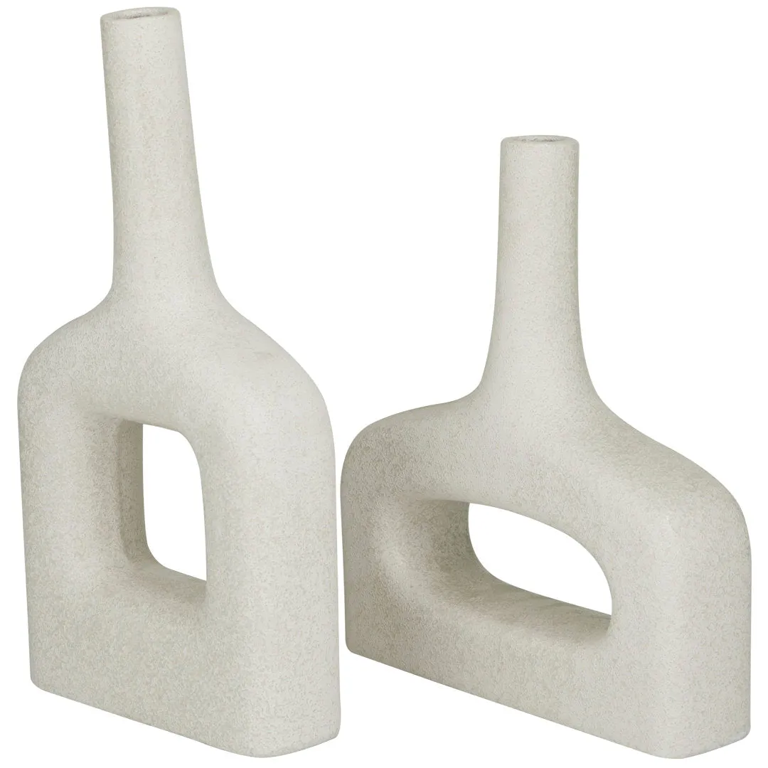 2 Piece Stoneware Table Vase Set