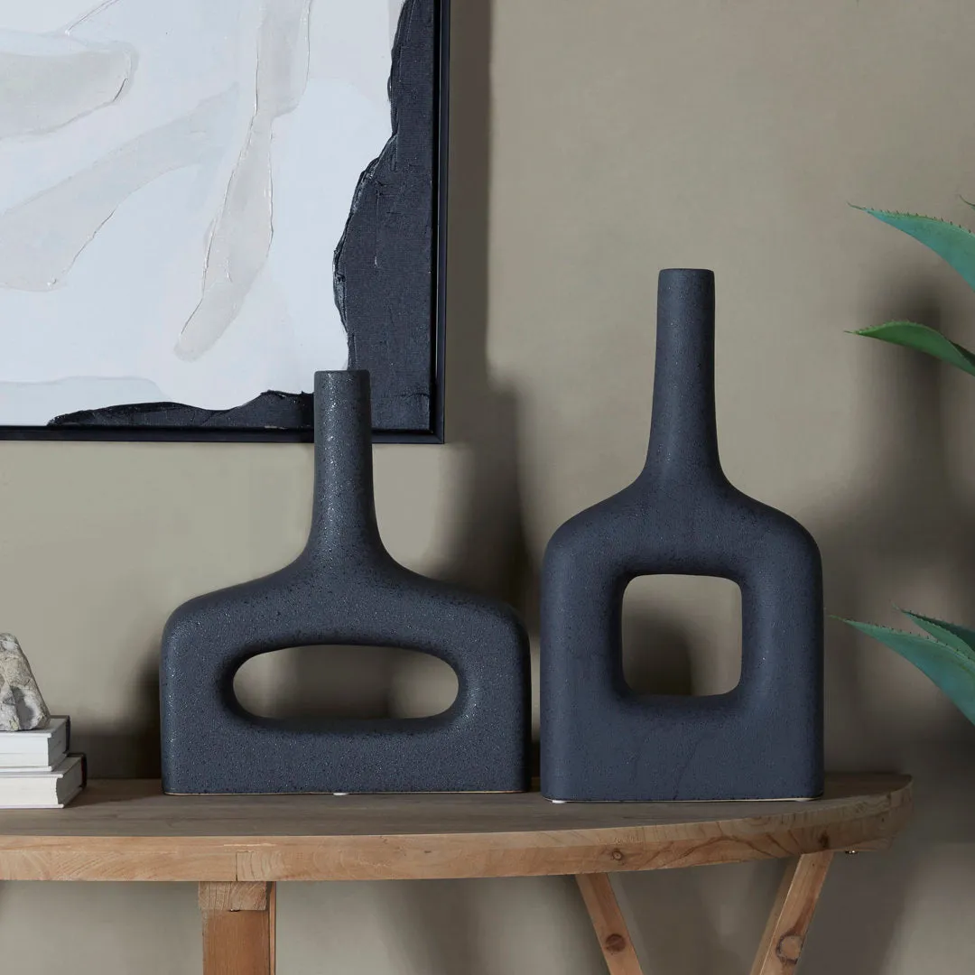 2 Piece Stoneware Table Vase Set