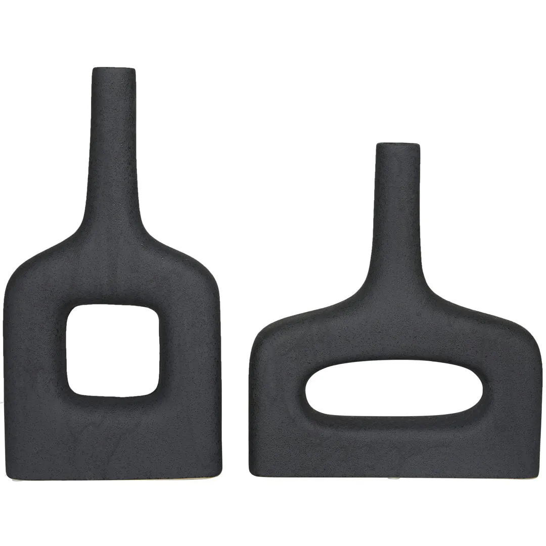 2 Piece Stoneware Table Vase Set