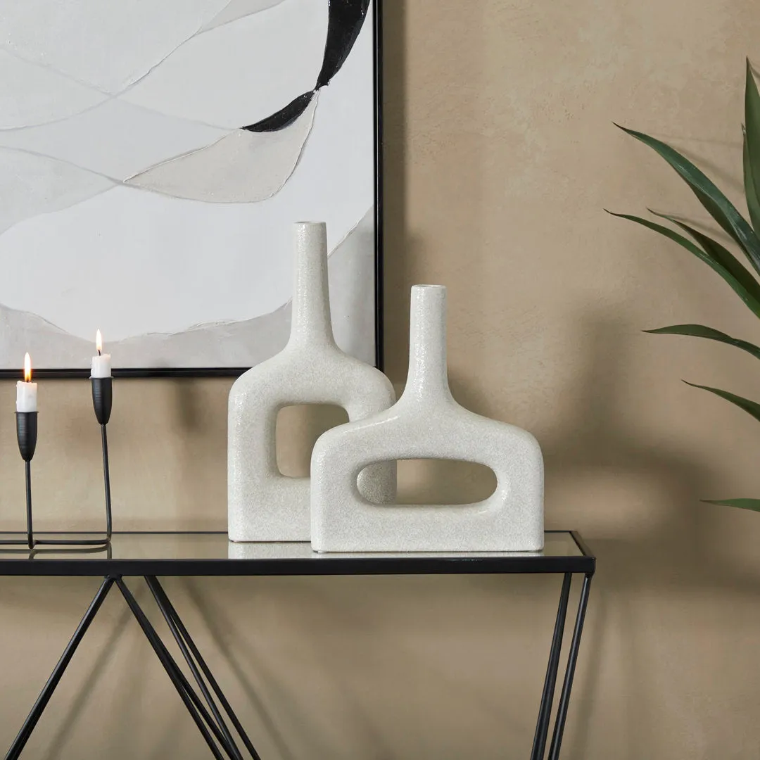 2 Piece Stoneware Table Vase Set