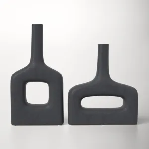 2 Piece Stoneware Table Vase Set