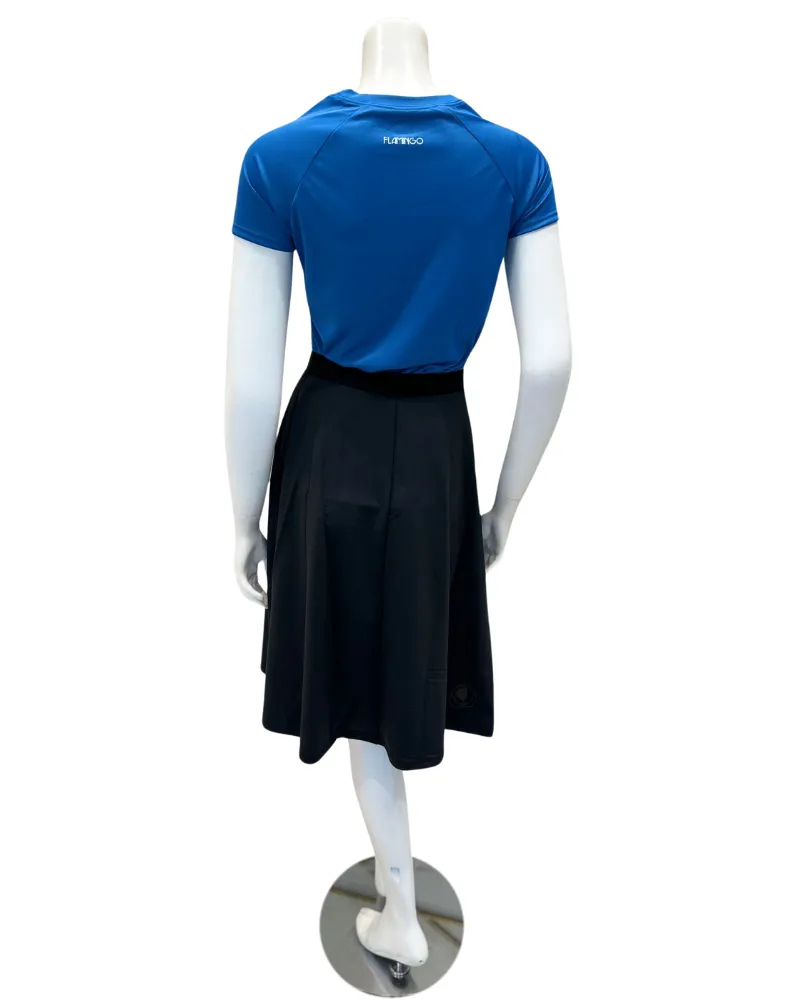 24FL402T-BK Black Flairy Swim Skirt Tall Length