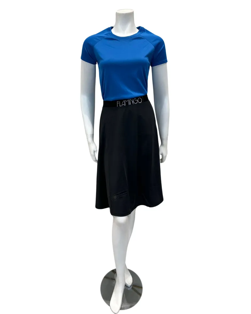 24FL402T-BK Black Flairy Swim Skirt Tall Length