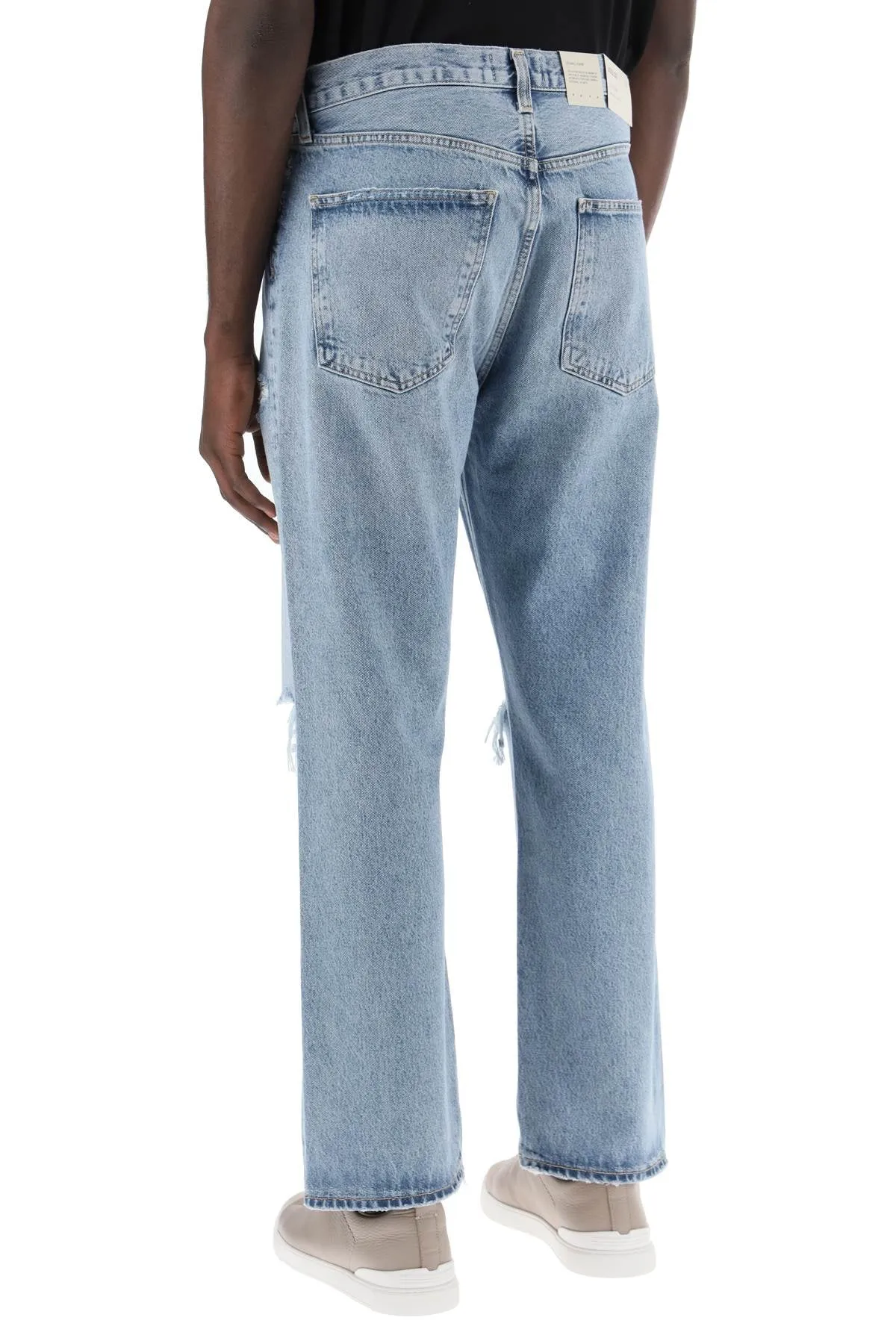 90's destroyed jeans with distressed details