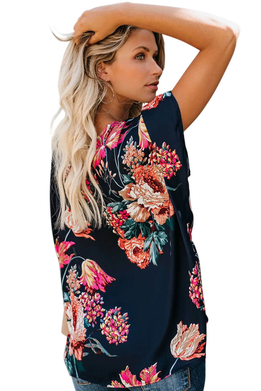 Amaryllis Floral Twist Top