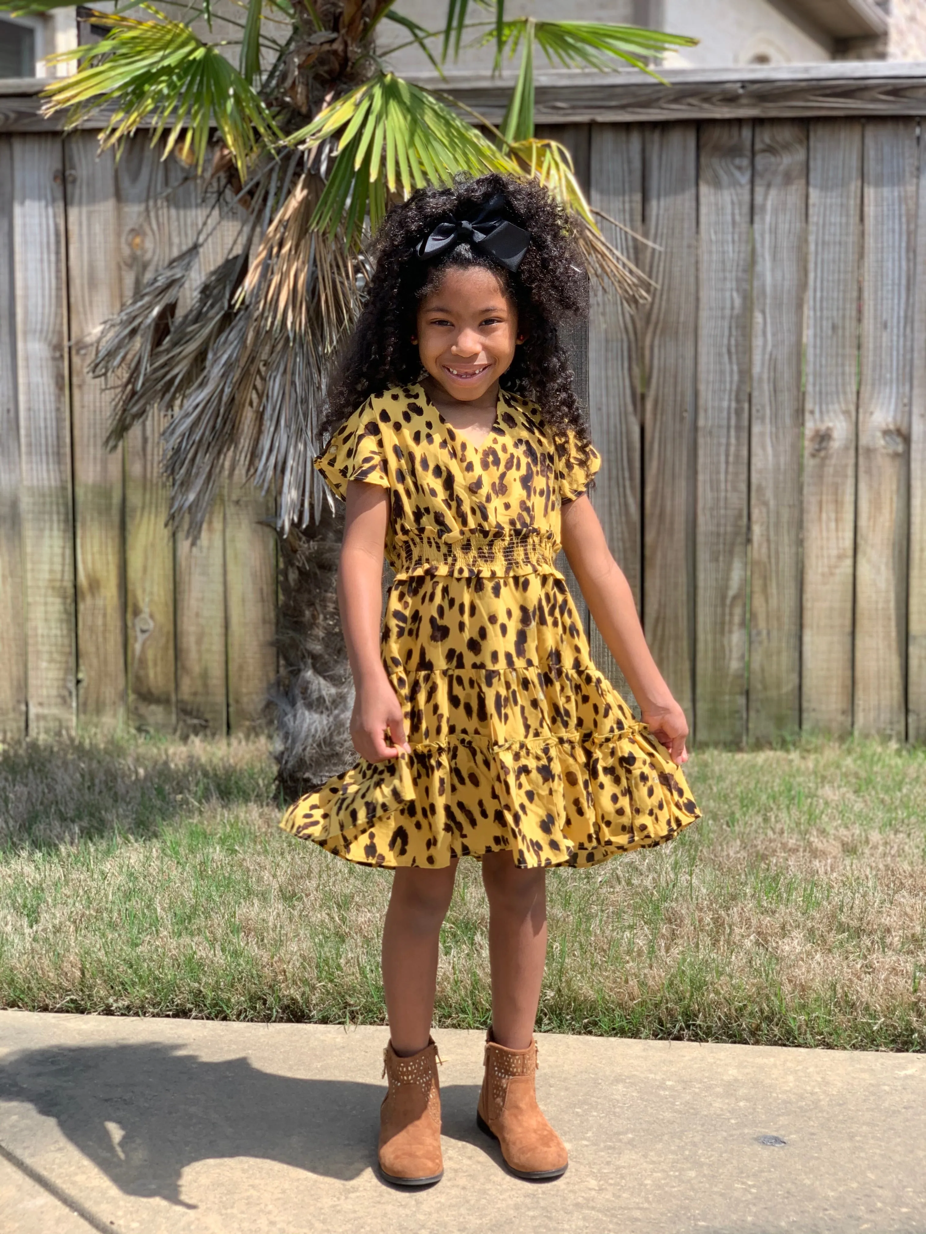 Animal Print Ruffle Dress