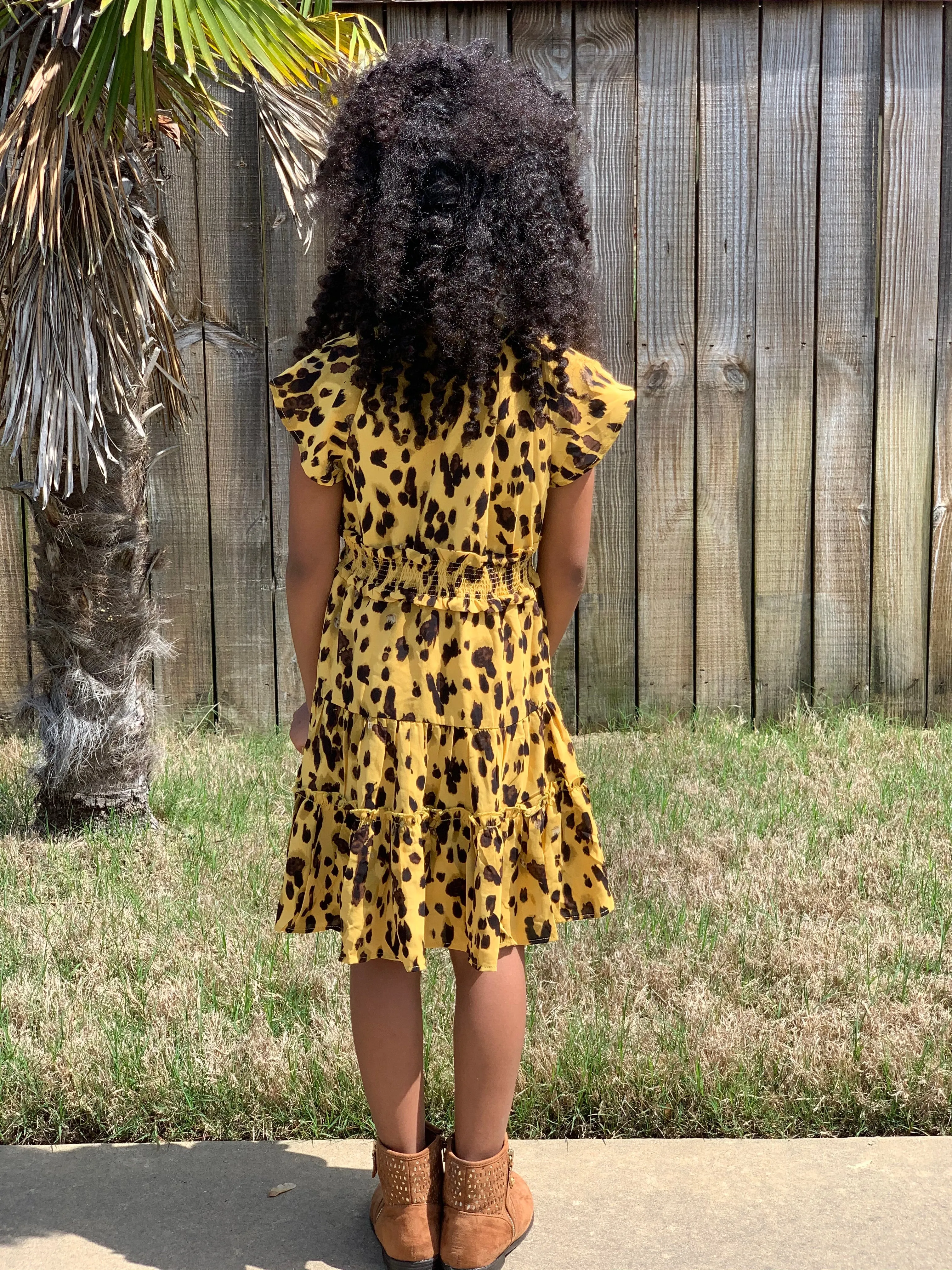 Animal Print Ruffle Dress