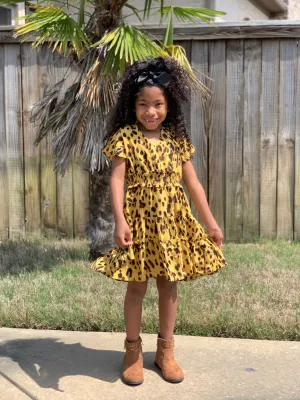 Animal Print Ruffle Dress