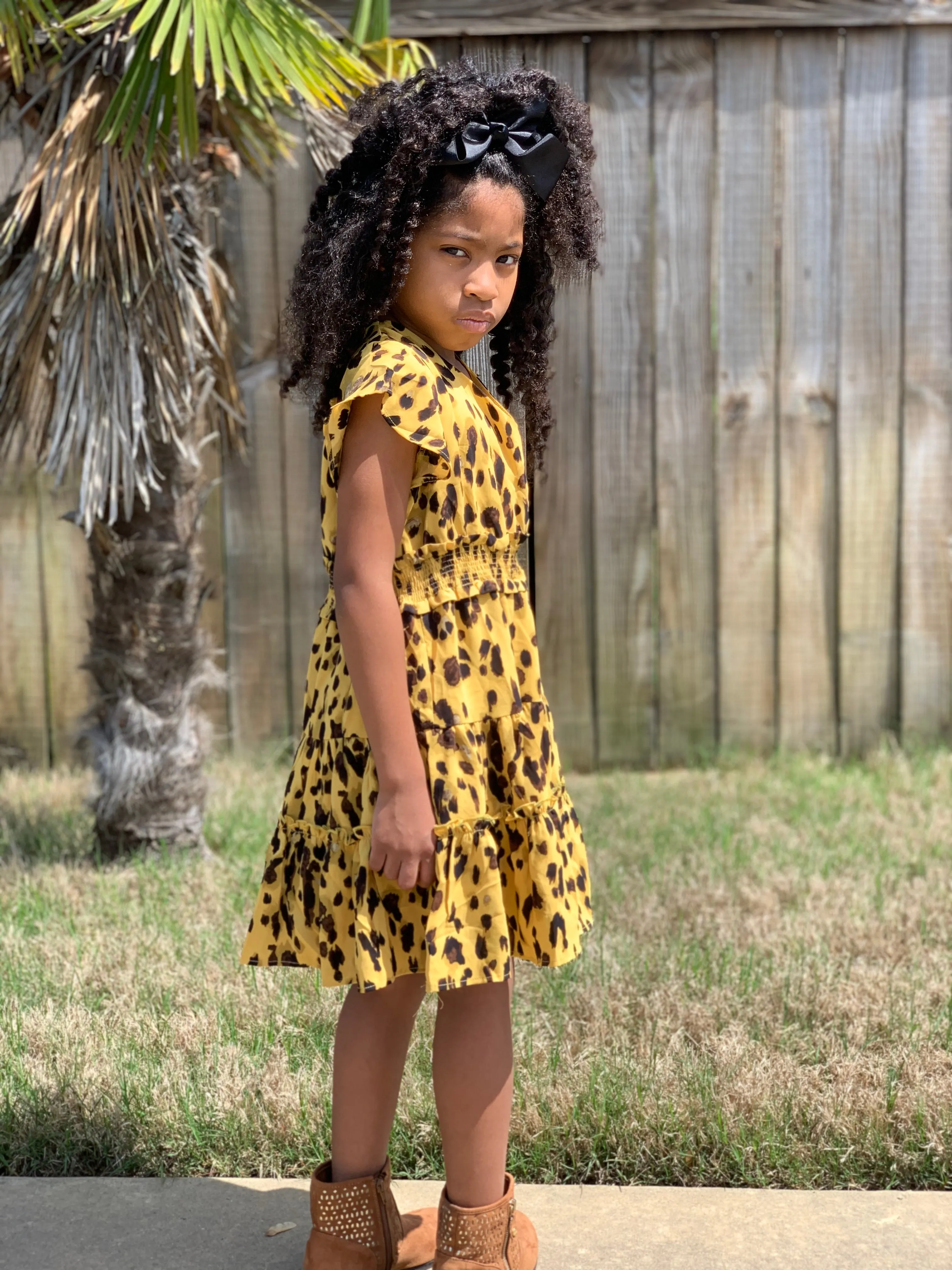 Animal Print Ruffle Dress