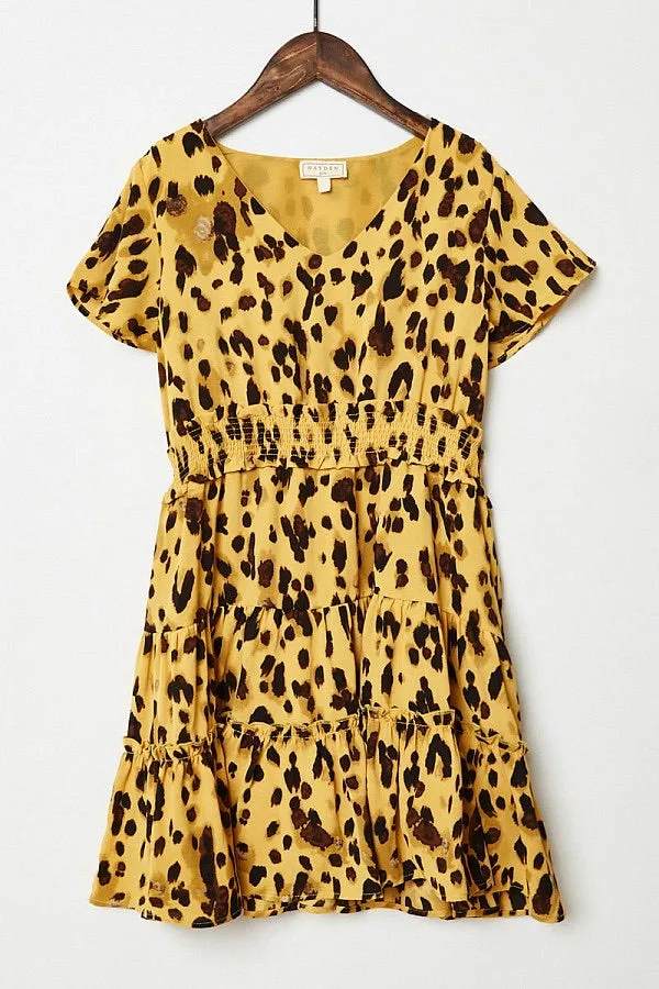 Animal Print Ruffle Dress