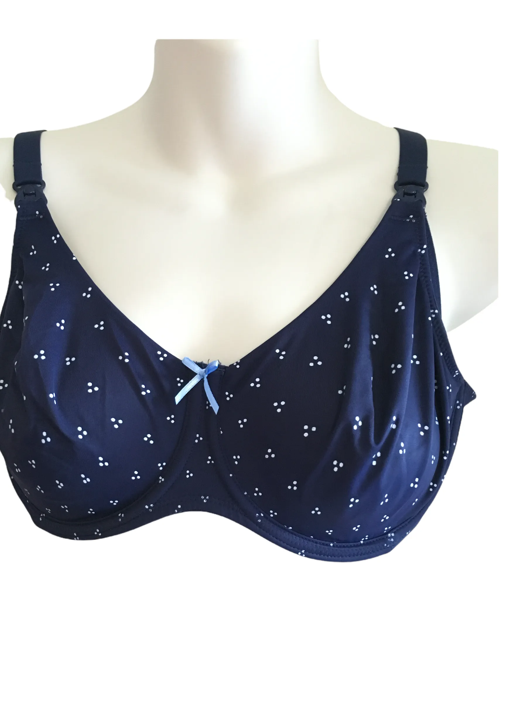 Anita Maternity Navy Blue Miss Dotty Underwired Nursing Bra - Size UK 34E