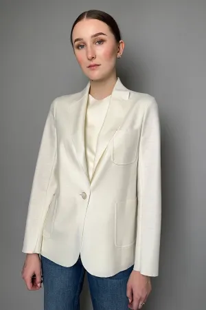 Antonelli Edwin Felt Wool Blazer in Off-White