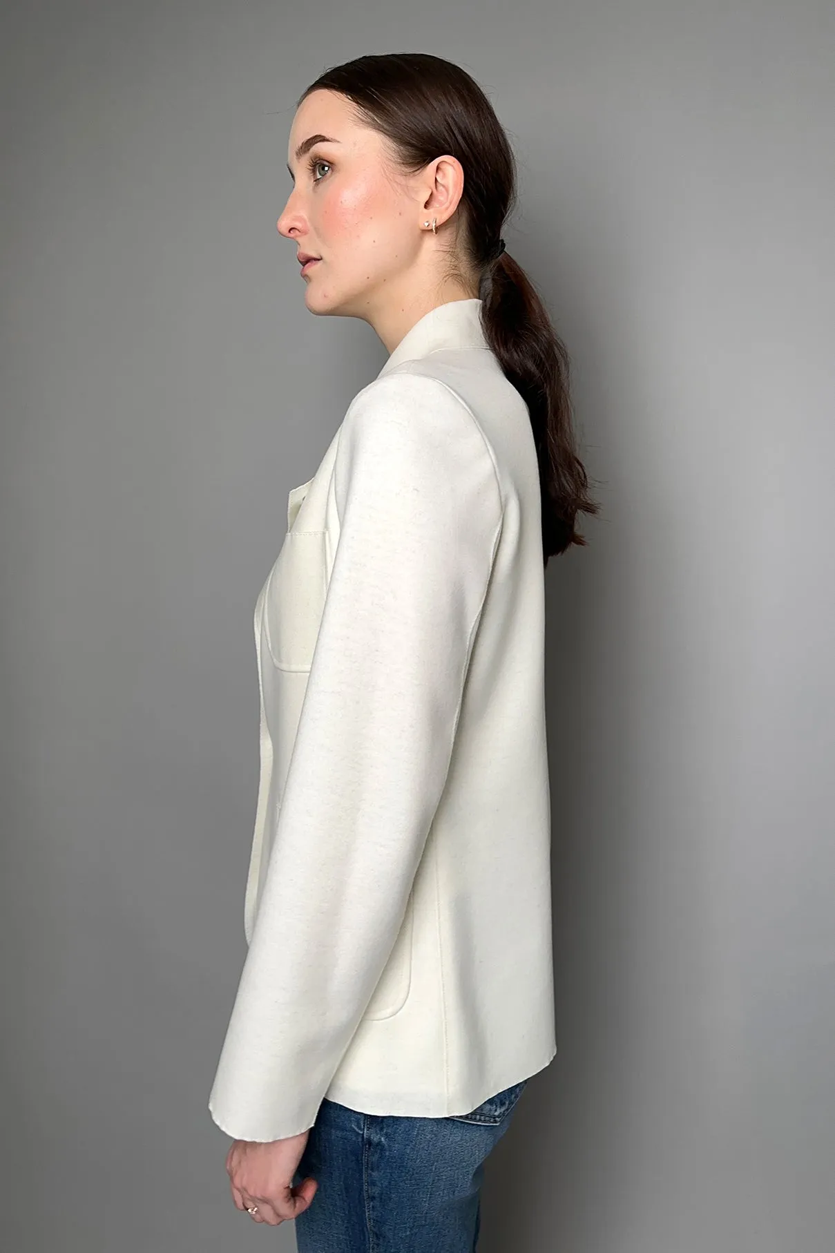 Antonelli Edwin Felt Wool Blazer in Off-White