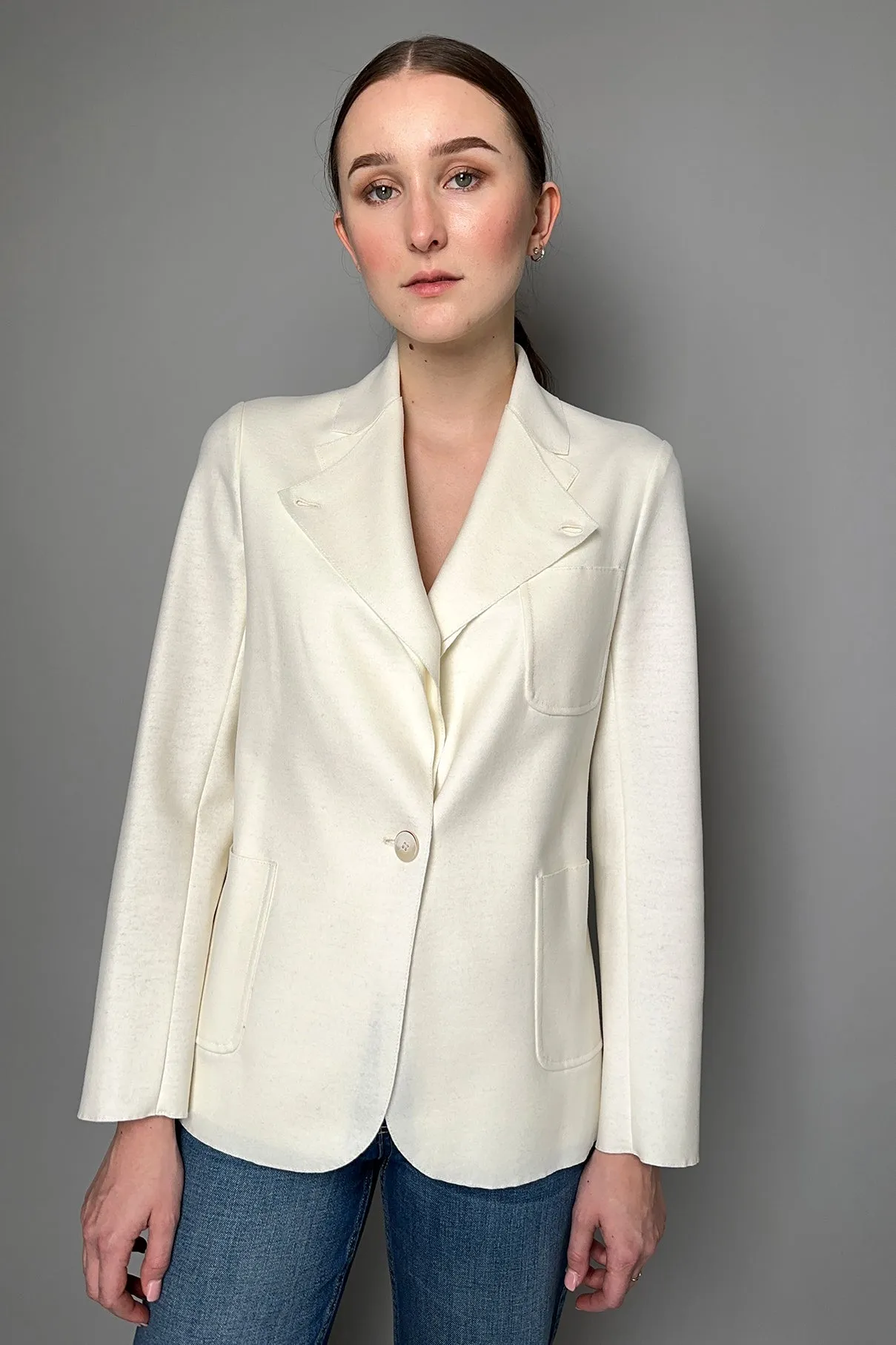 Antonelli Edwin Felt Wool Blazer in Off-White