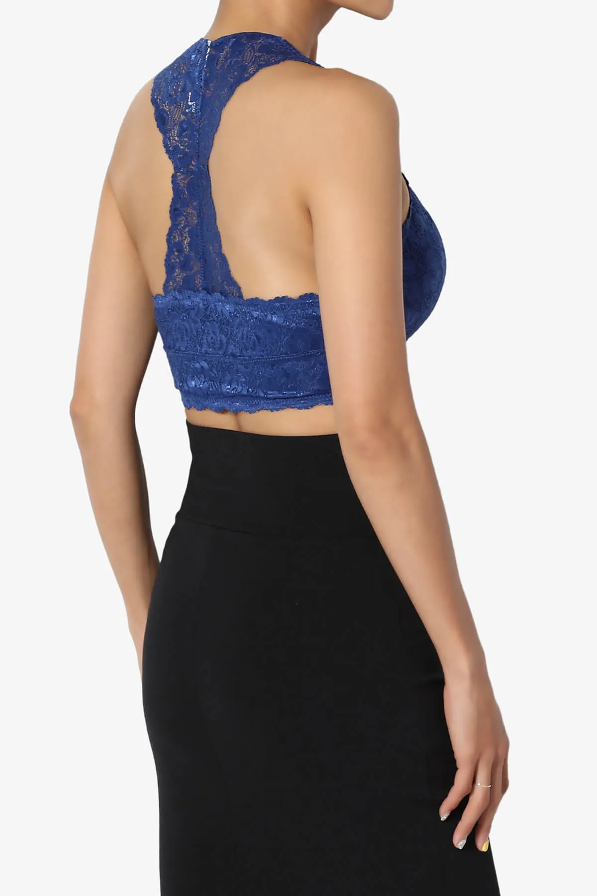 Baja Padded Lace Crop Tank Top