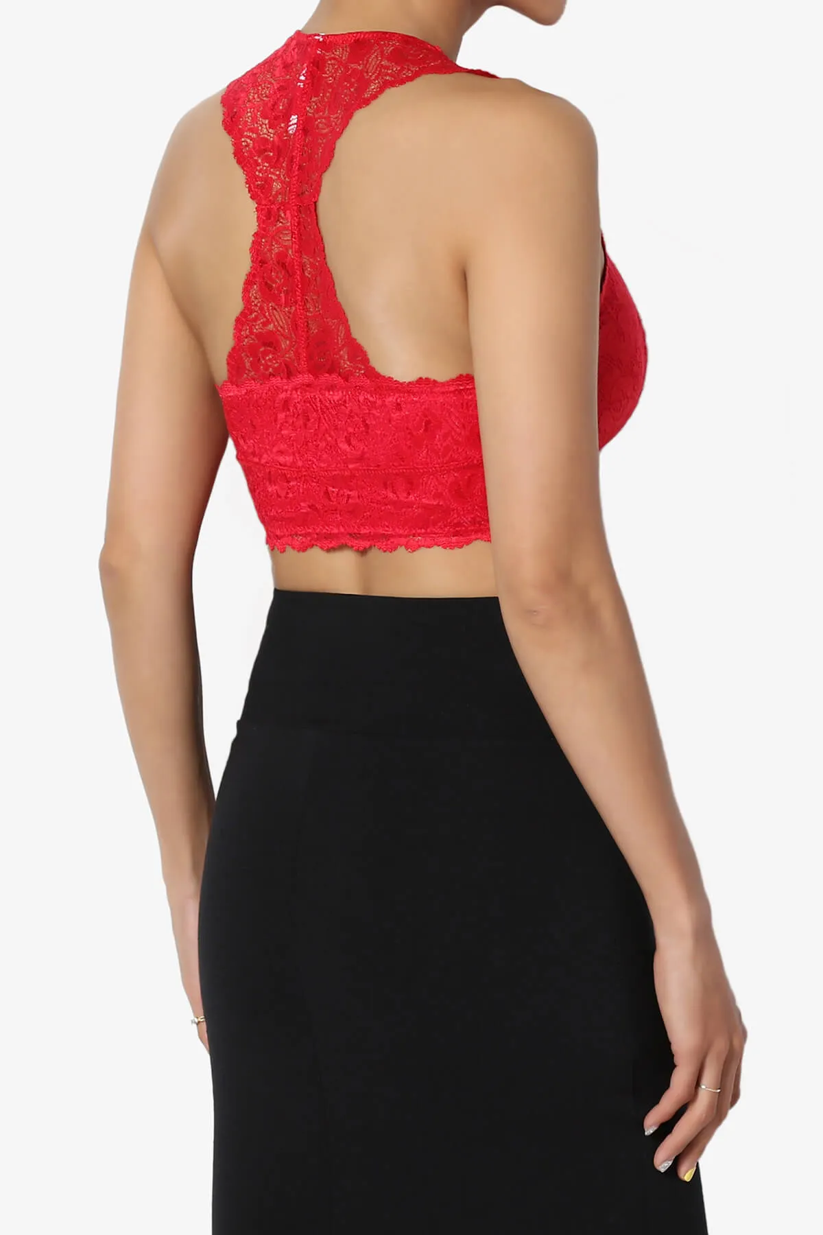 Baja Padded Lace Crop Tank Top
