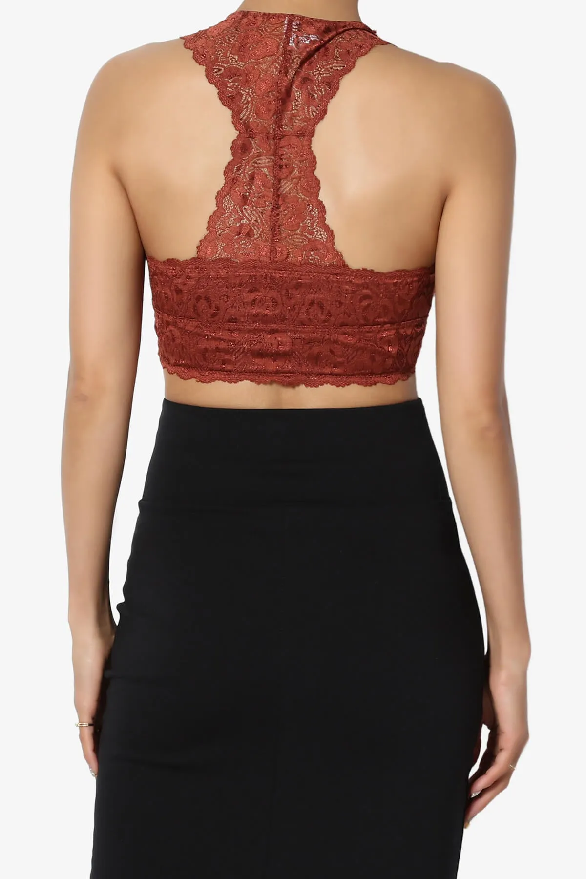 Baja Padded Lace Crop Tank Top
