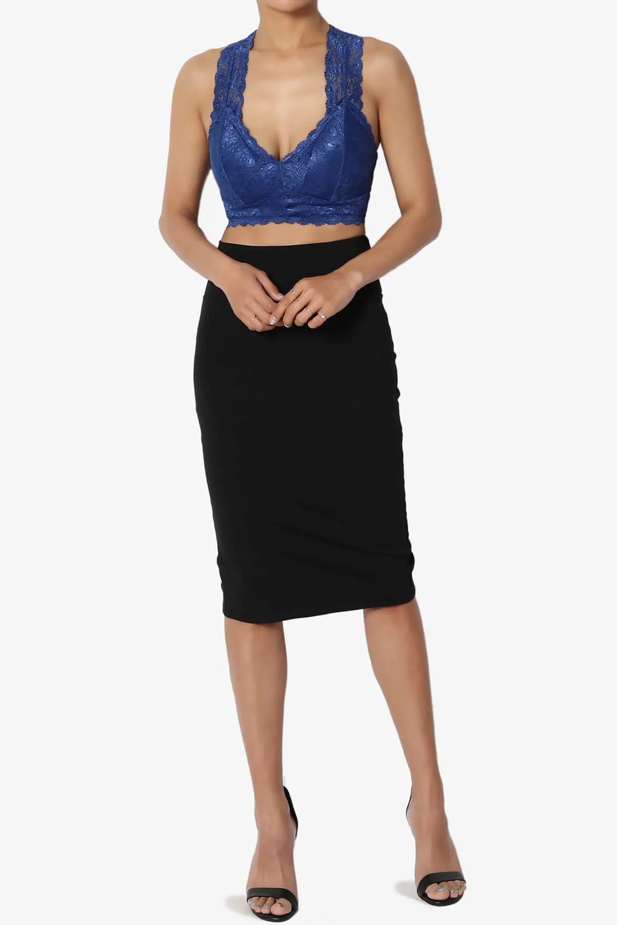 Baja Padded Lace Crop Tank Top