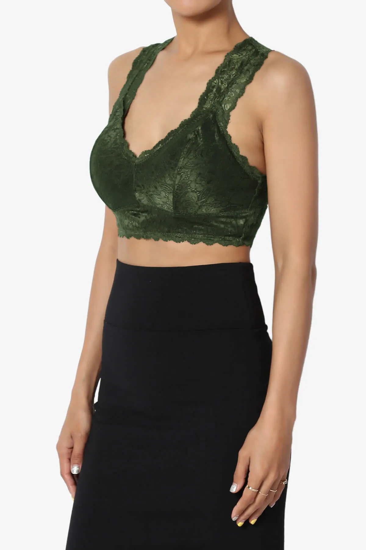 Baja Padded Lace Crop Tank Top