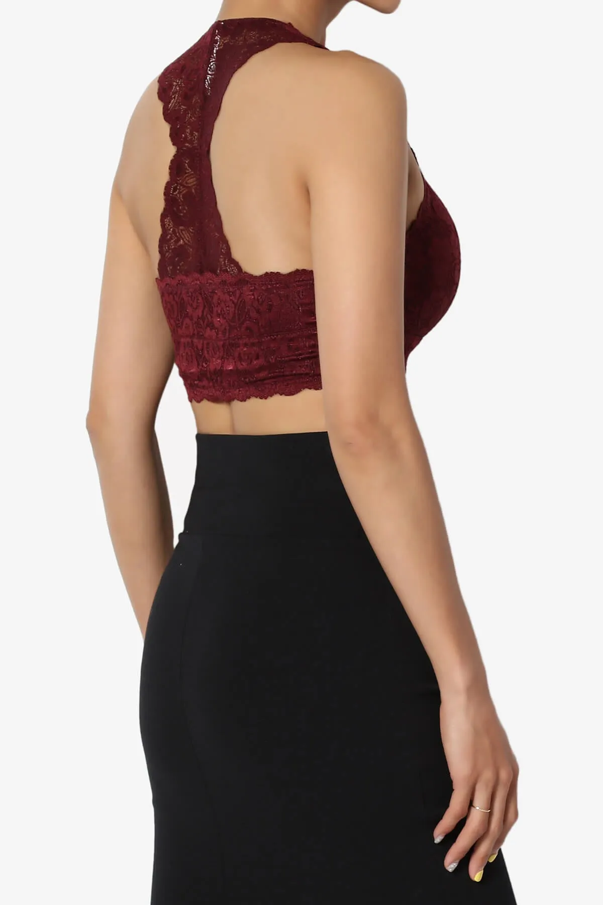 Baja Padded Lace Crop Tank Top