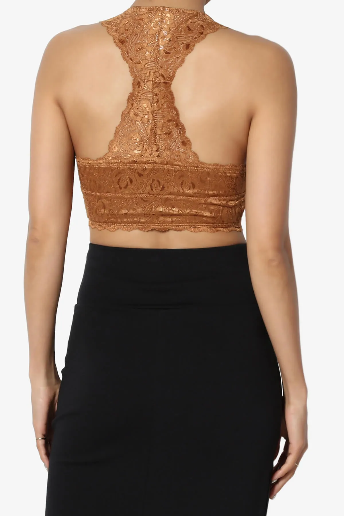 Baja Padded Lace Crop Tank Top