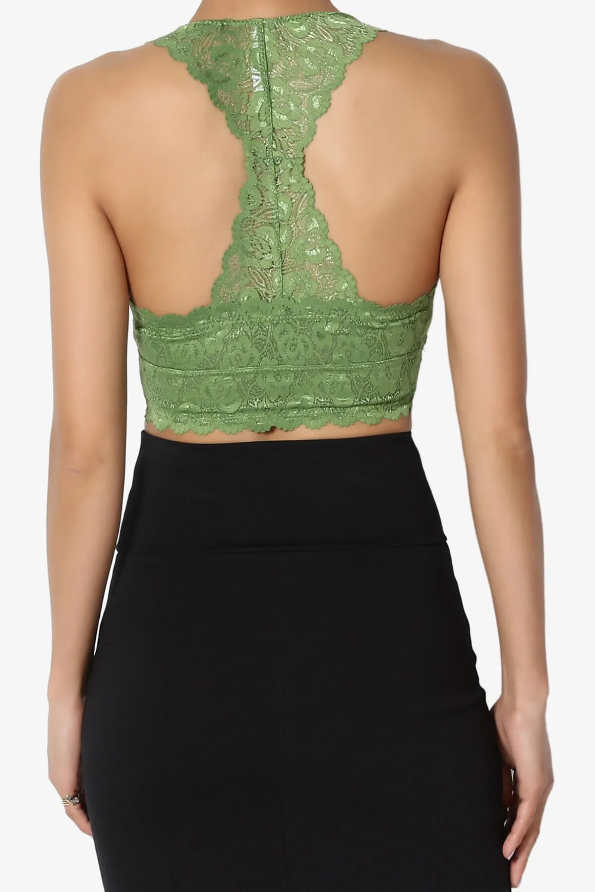 Baja Padded Lace Crop Tank Top