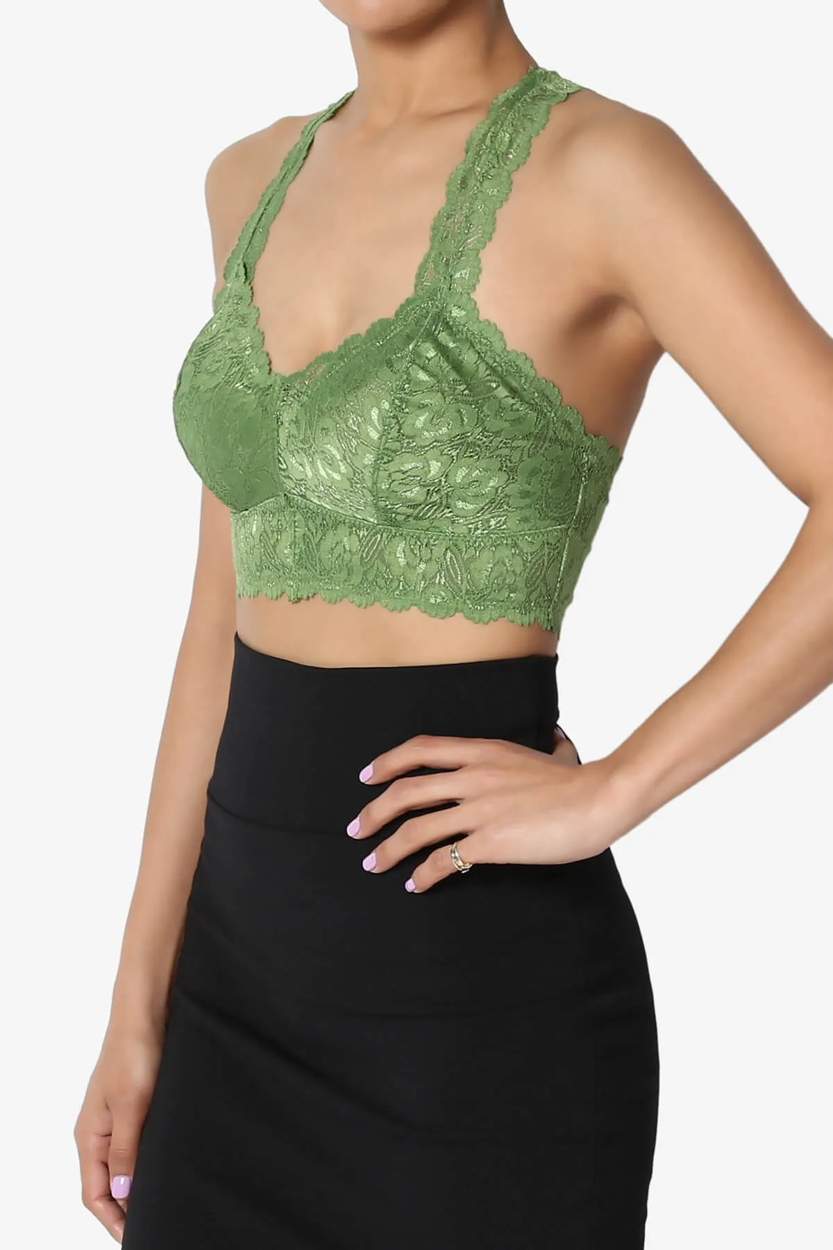 Baja Padded Lace Crop Tank Top
