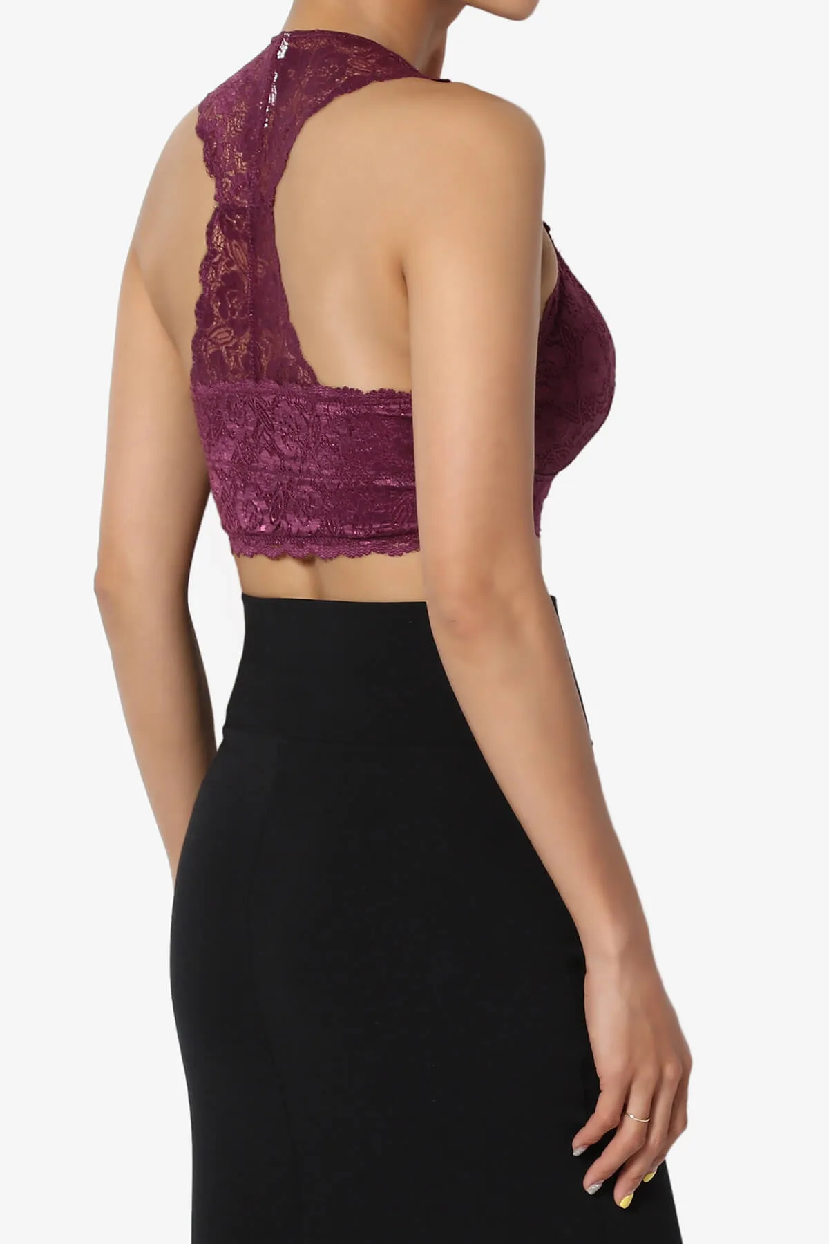 Baja Padded Lace Crop Tank Top