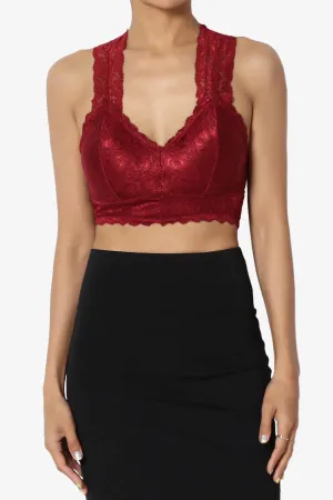 Baja Padded Lace Crop Tank Top