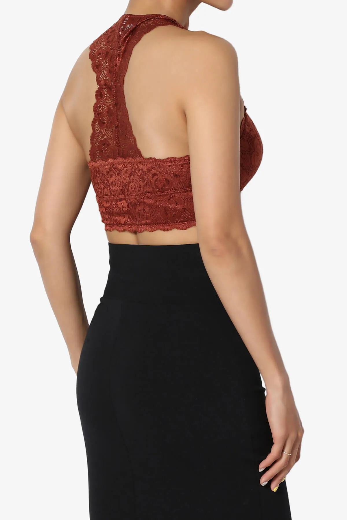 Baja Padded Lace Crop Tank Top