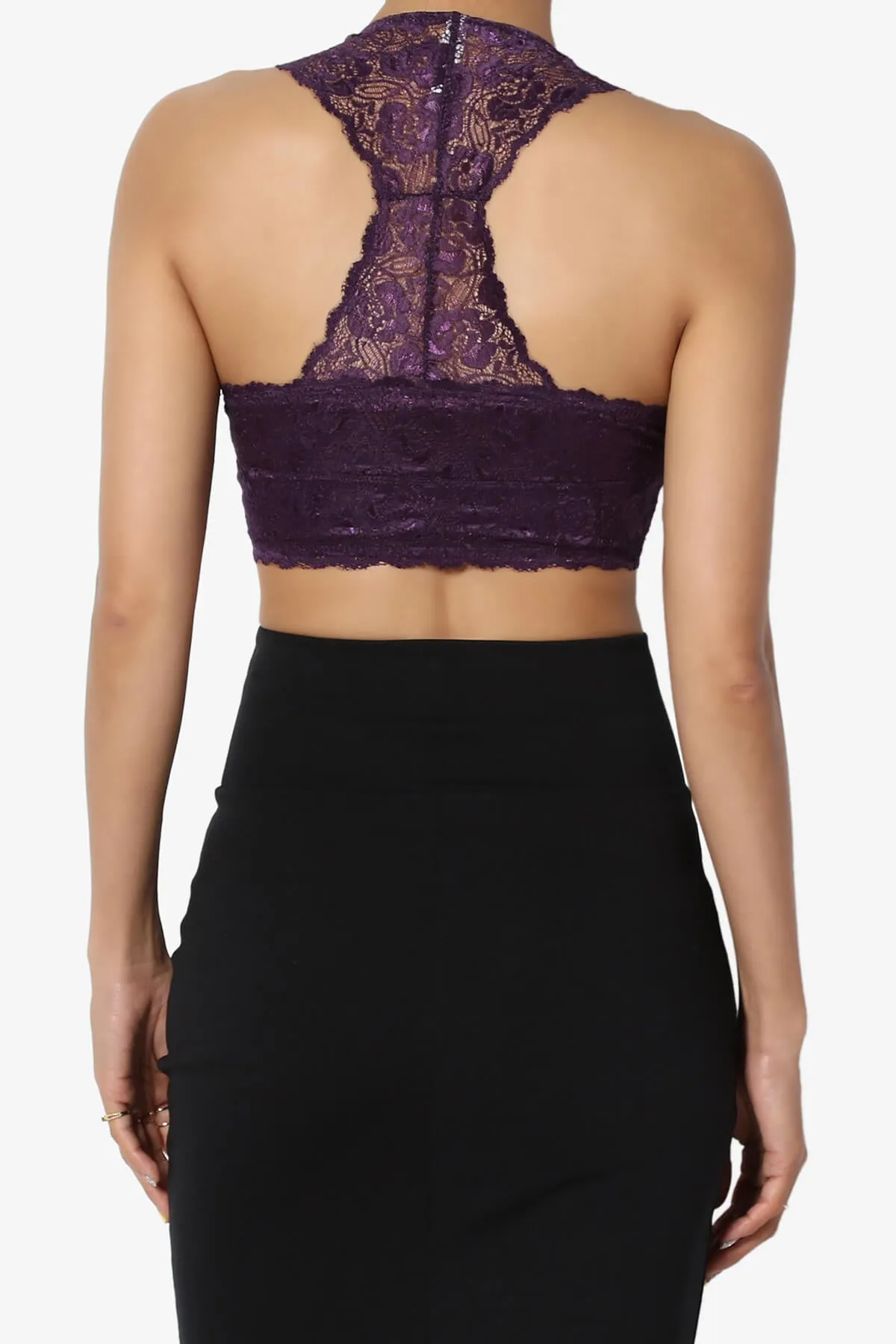 Baja Padded Lace Crop Tank Top