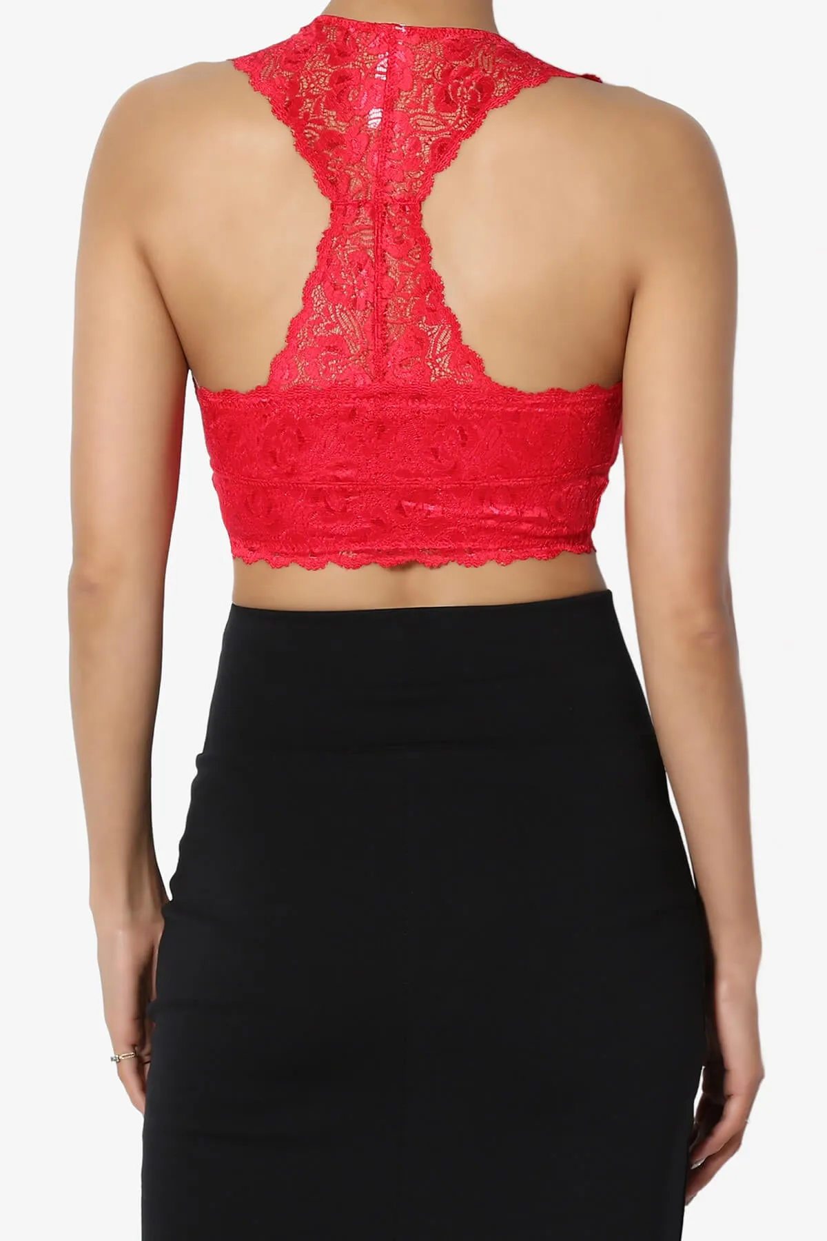 Baja Padded Lace Crop Tank Top