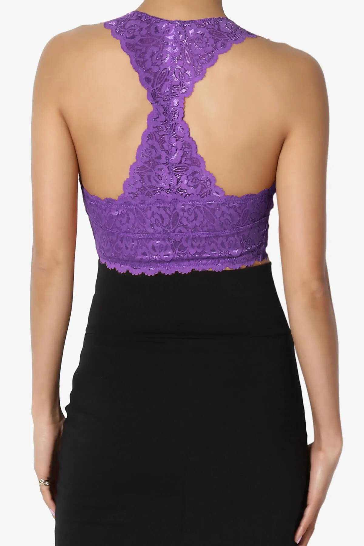 Baja Padded Lace Crop Tank Top