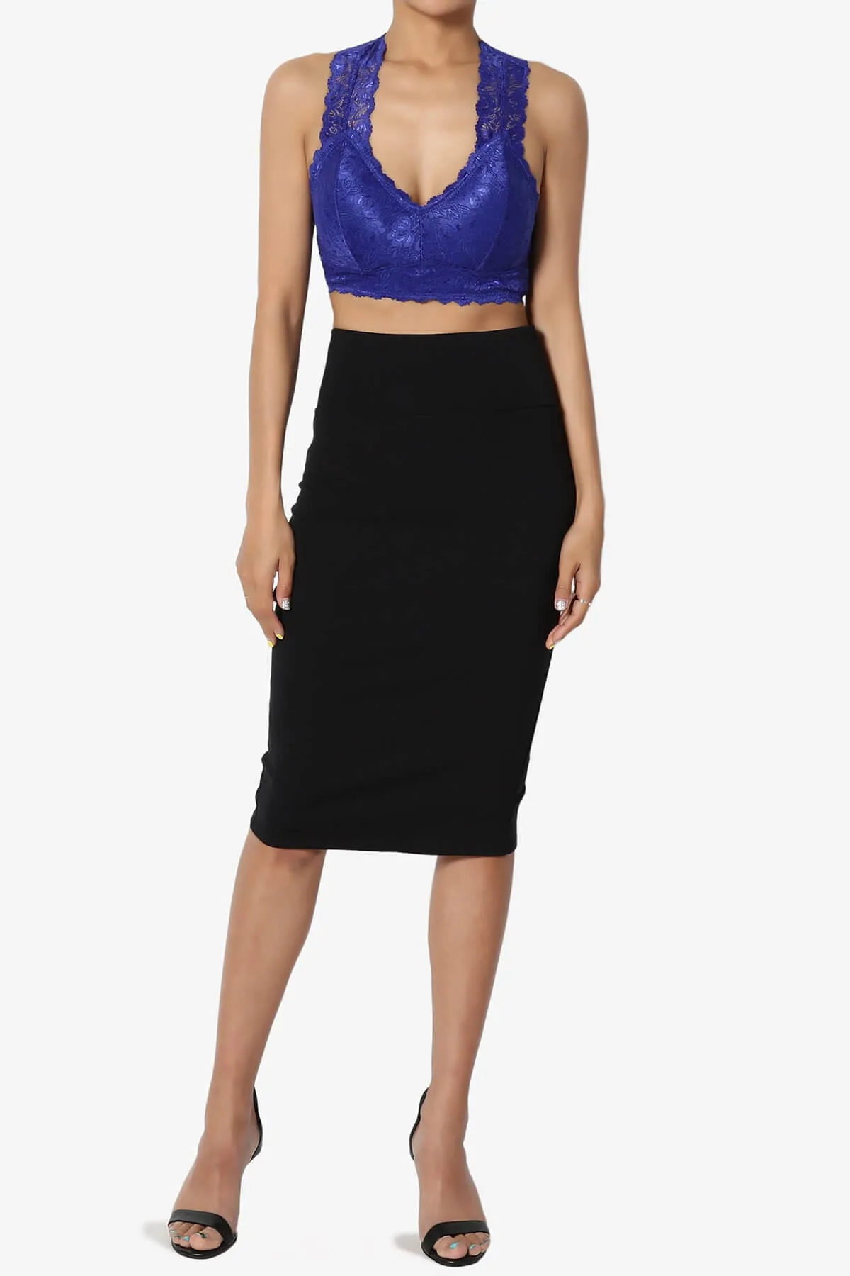 Baja Padded Lace Crop Tank Top