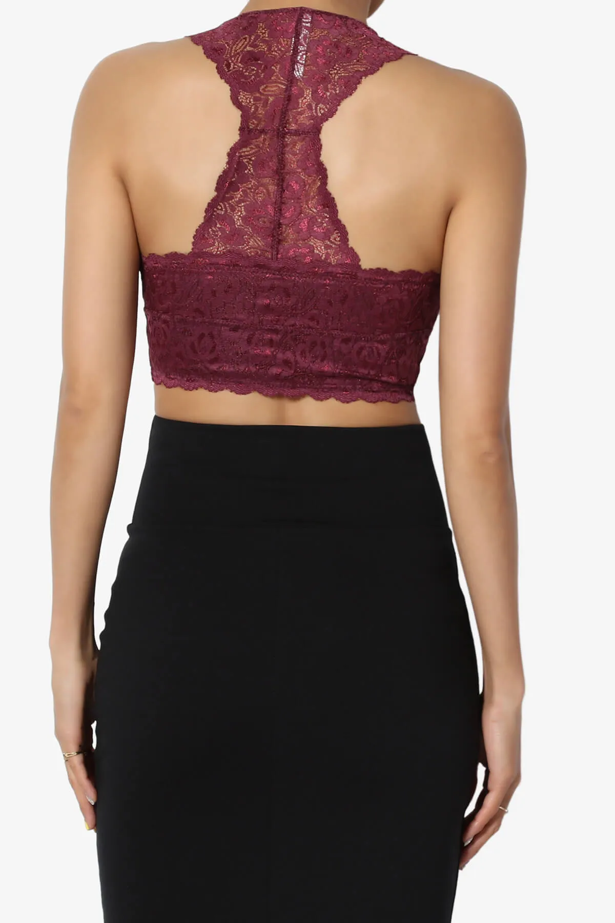 Baja Padded Lace Crop Tank Top