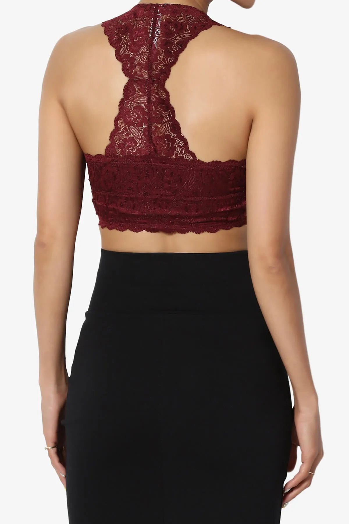 Baja Padded Lace Crop Tank Top