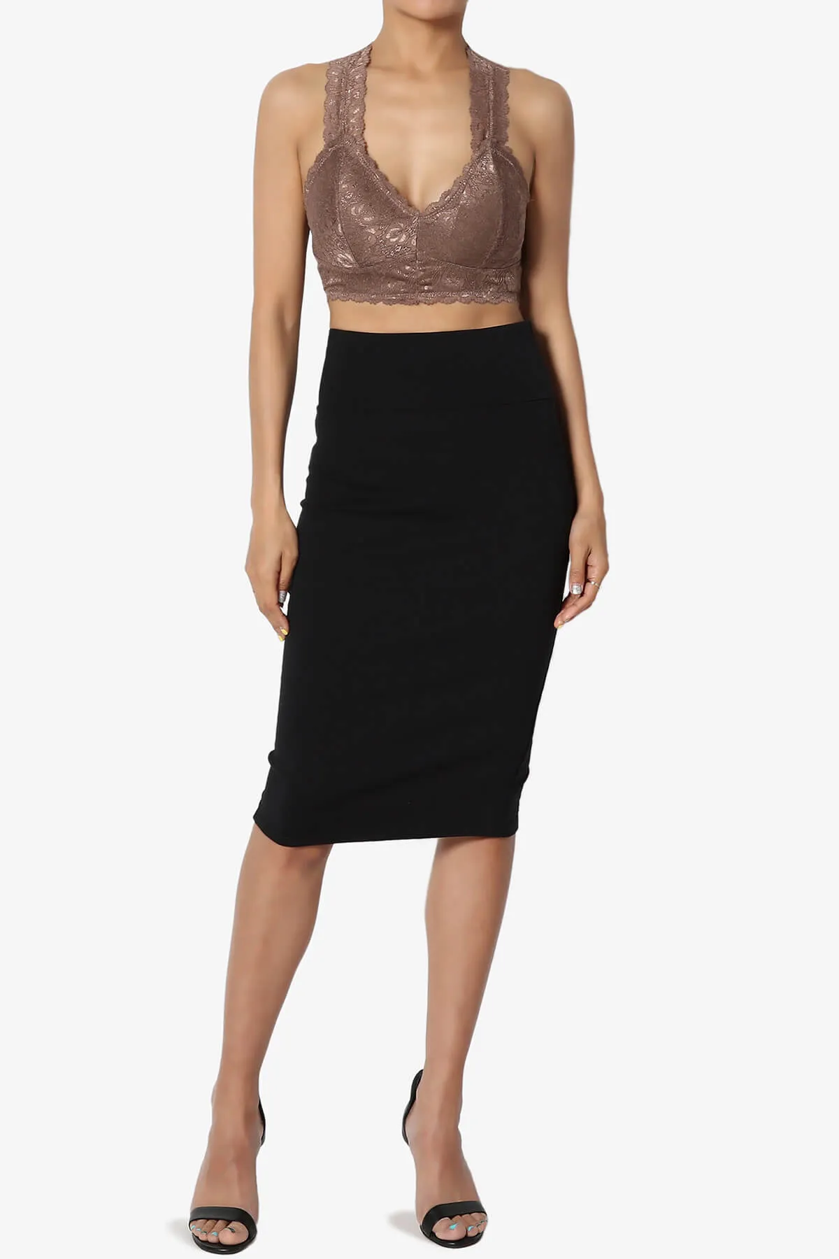 Baja Padded Lace Crop Tank Top