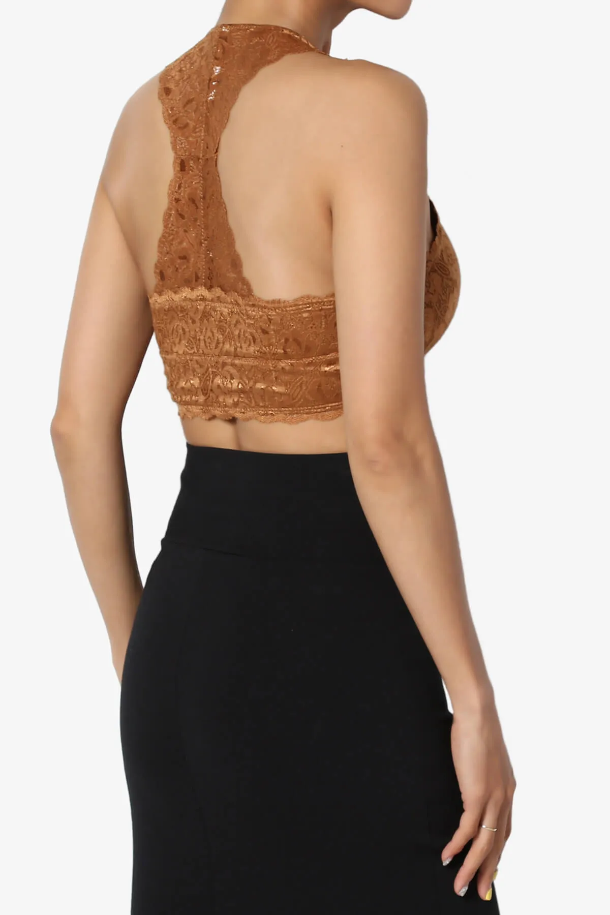 Baja Padded Lace Crop Tank Top