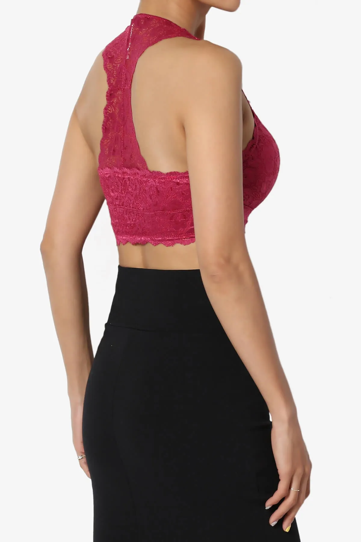 Baja Padded Lace Crop Tank Top