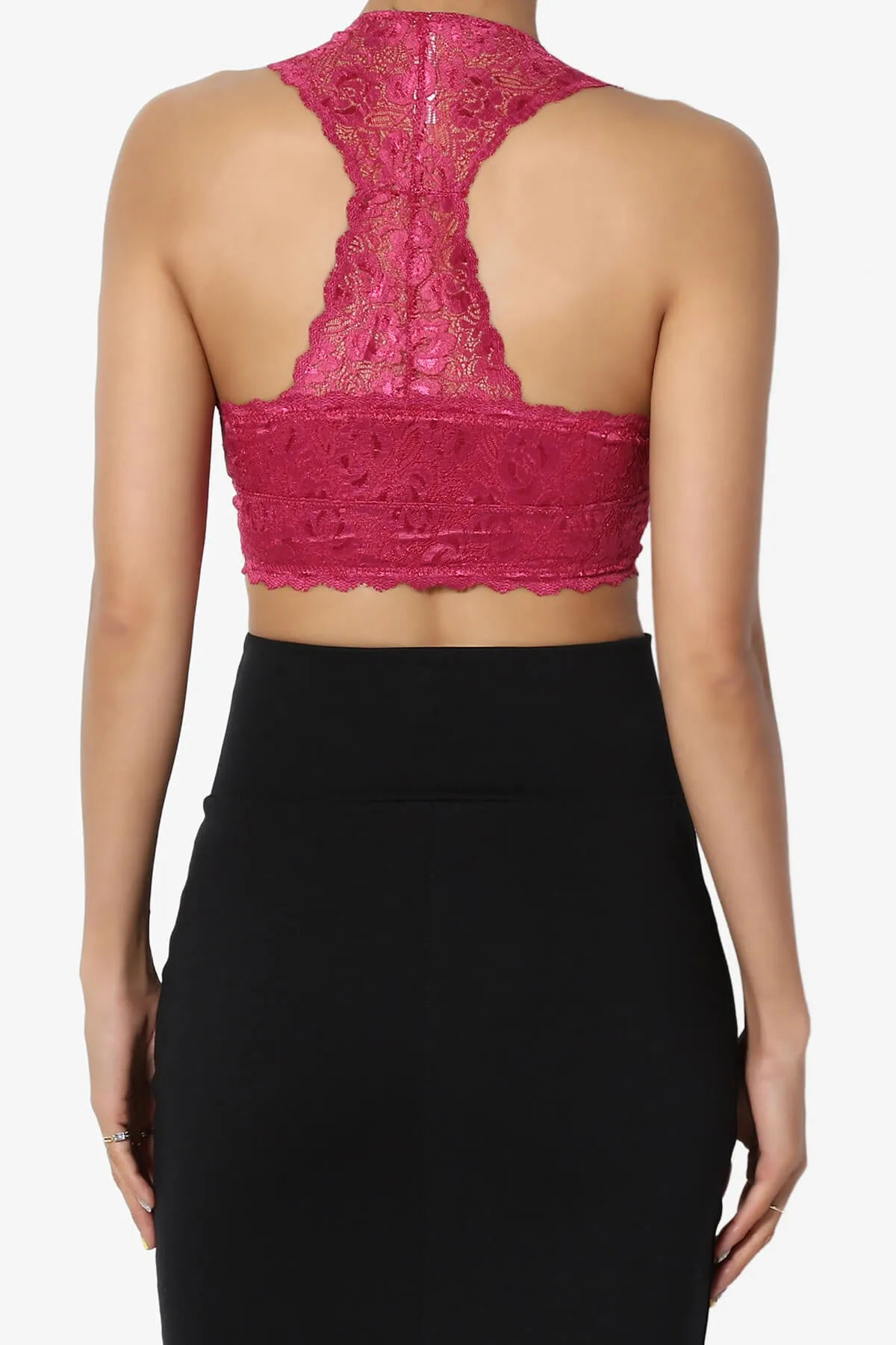 Baja Padded Lace Crop Tank Top