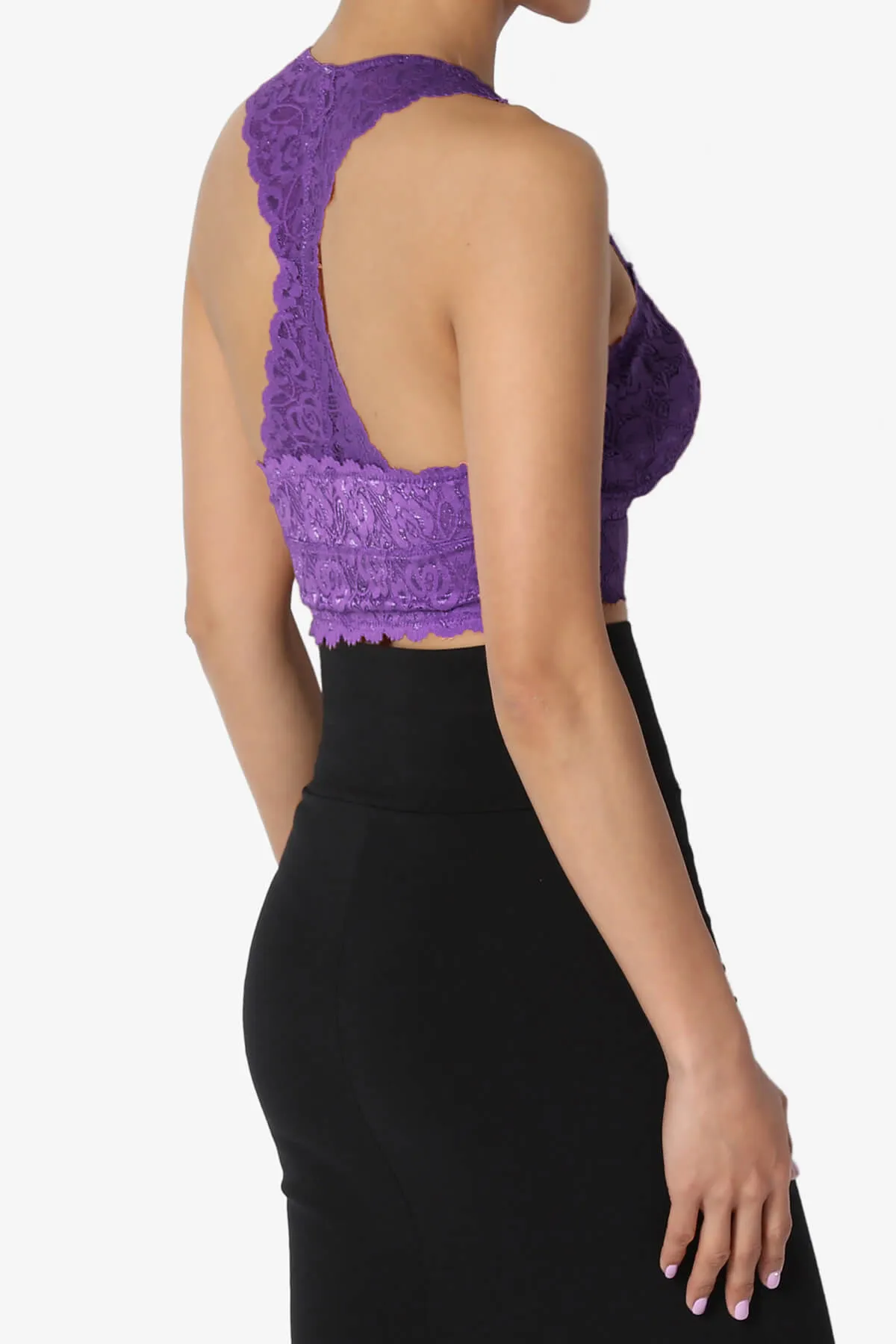 Baja Padded Lace Crop Tank Top