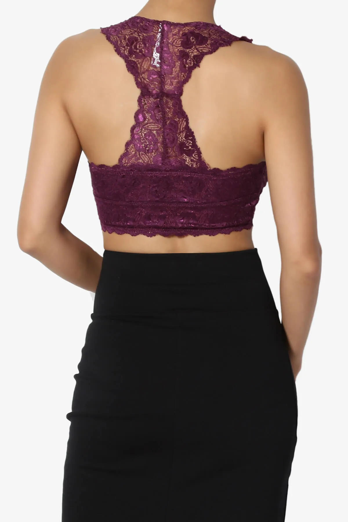 Baja Padded Lace Crop Tank Top