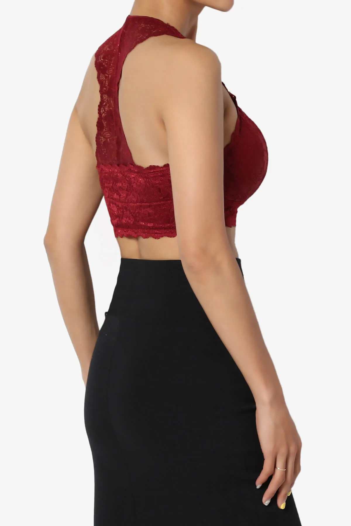 Baja Padded Lace Crop Tank Top