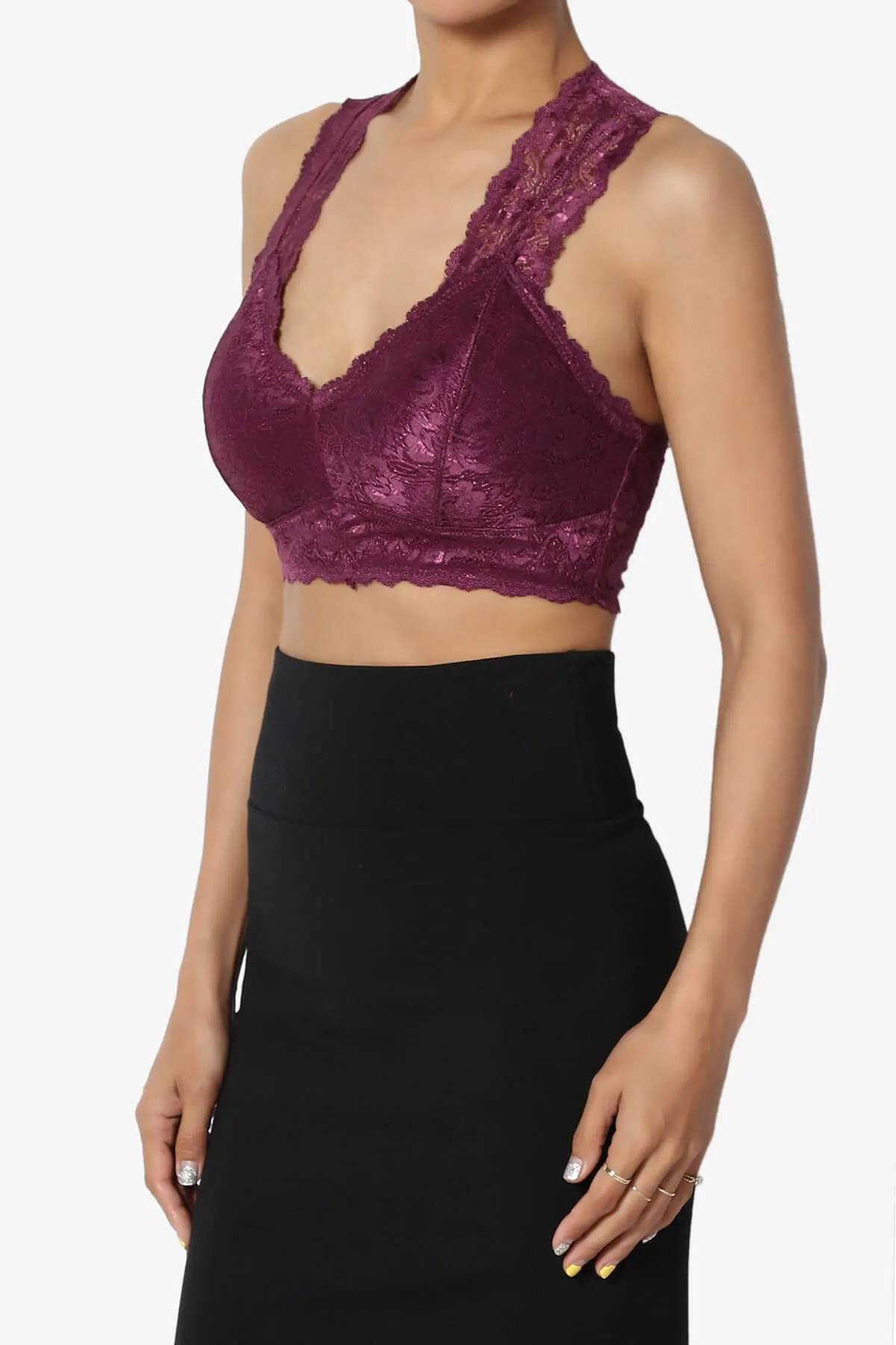 Baja Padded Lace Crop Tank Top