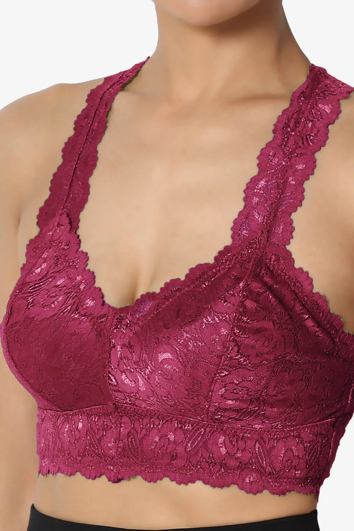 Baja Padded Lace Crop Tank Top